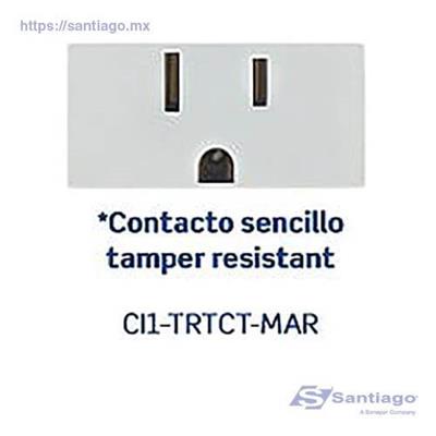 CONTACTO 2P+T 15A 125/250V TAMPER RESISTANT MARFIL